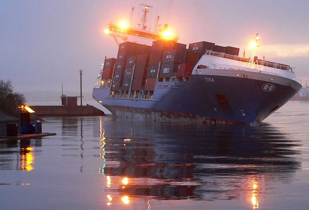 Container carrier Tina grounded