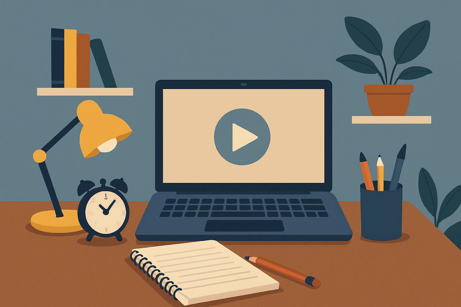 Student studying with books and laptop at desk, practicing focus techniques for at-home learning