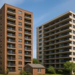 Modern condominium building exterior illustrating deconversion process and real estate investment benefits