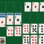 Freecell game layout with distinct card stacks and empty cells highlighting unique gameplay features