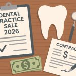 Modern dental clinic exterior with "For Sale" sign highlighting dental practice transitions