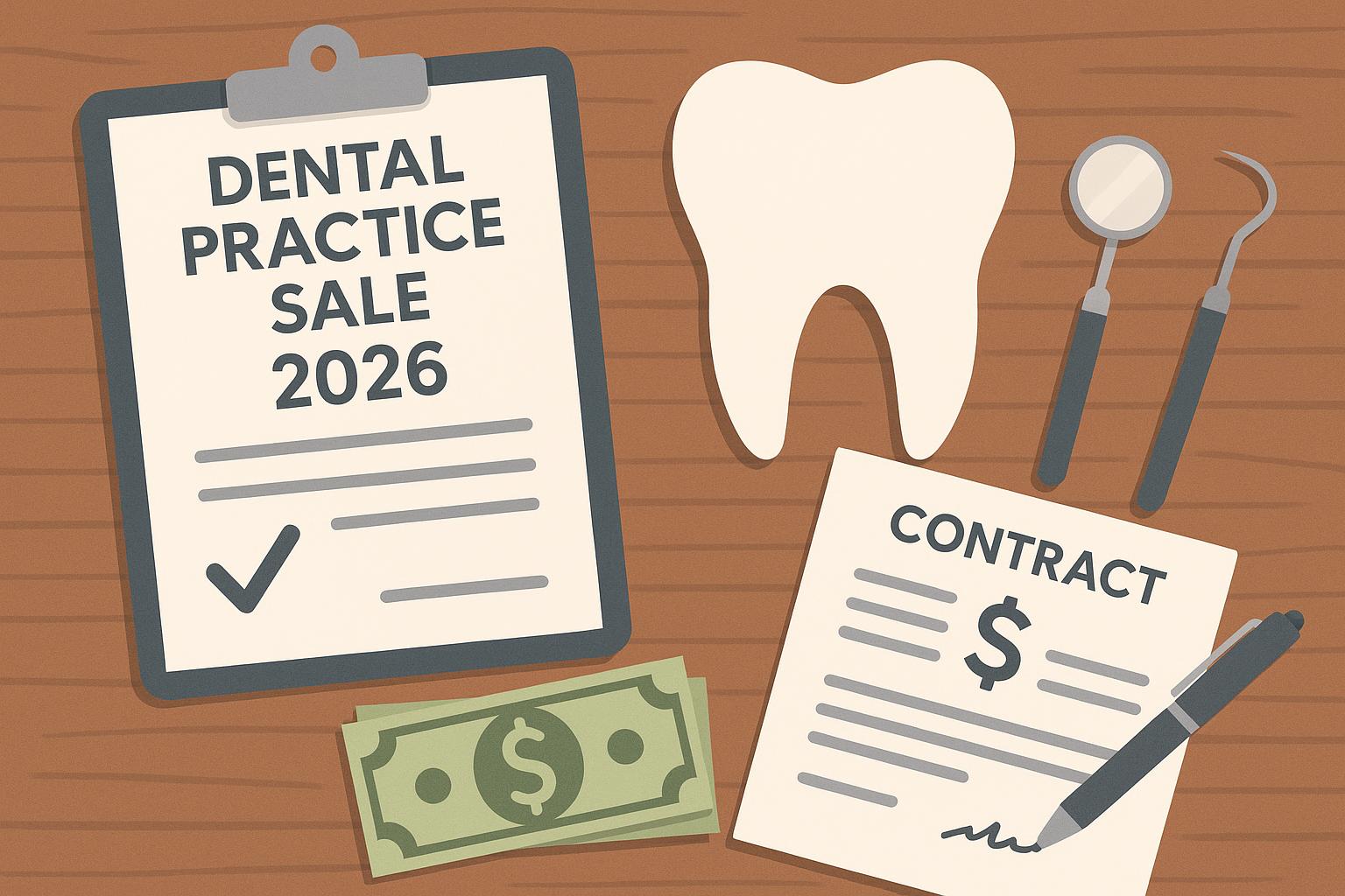 Modern dental clinic exterior with "For Sale" sign highlighting dental practice transitions