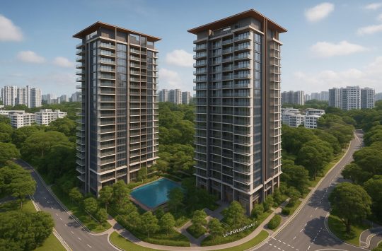 Modern Lentor Gardens Residences exterior showcasing contemporary architecture in Singapore housing market
