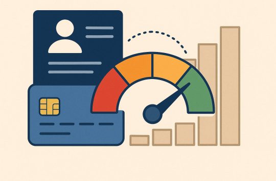 Credit card with adjustable limit gauge illustrating risk profile assessment for cardholders