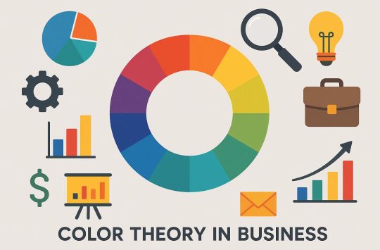 Business color wheel illustrating color theory concepts for effective branding and marketing