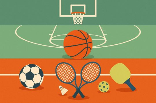 Half-court basketball setup with cones and equipment illustrating alternative training methods
