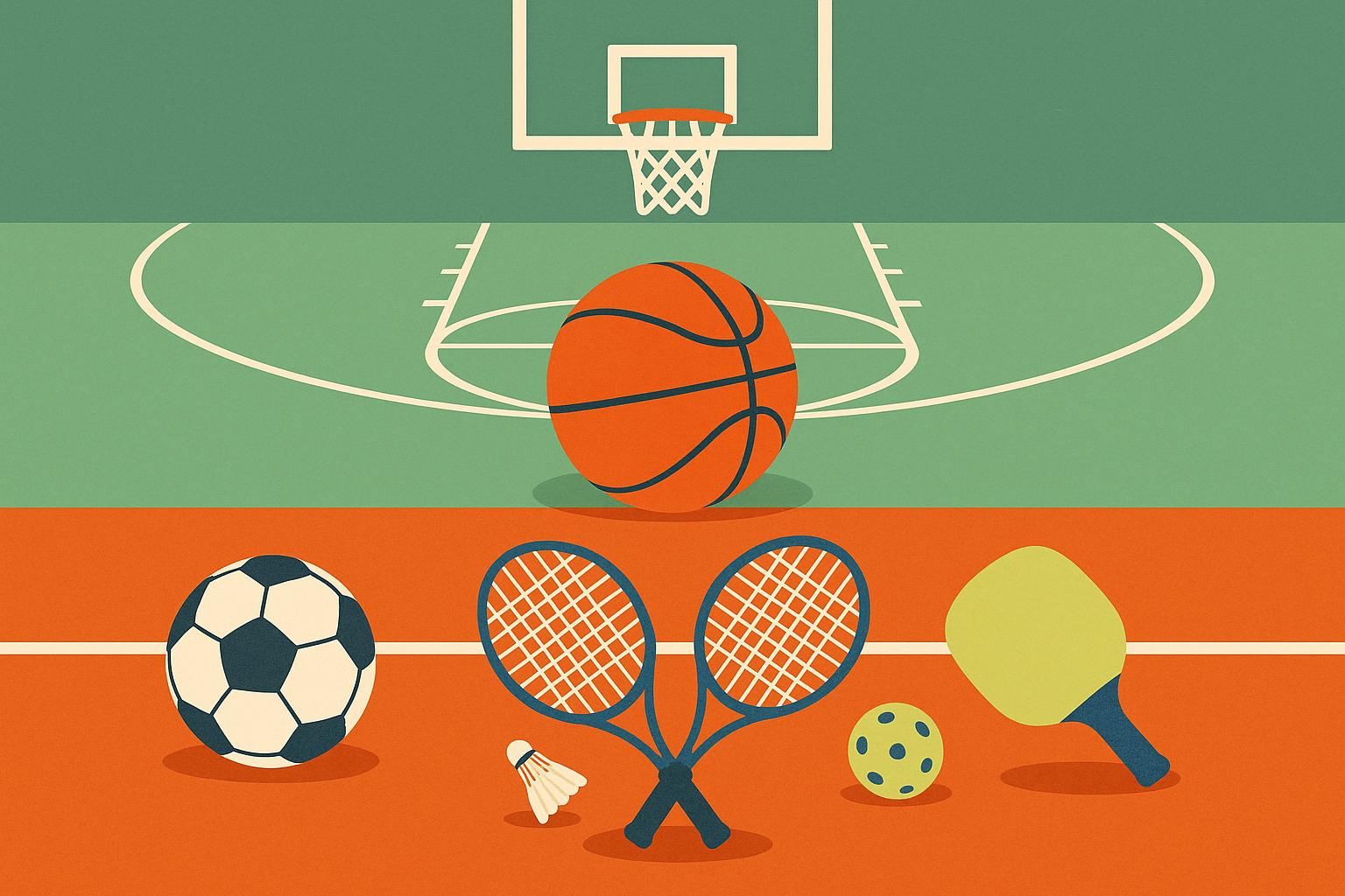 Half-court basketball setup with cones and equipment illustrating alternative training methods