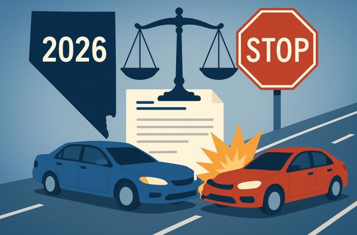 Las Vegas traffic on busy road highlighting potential impact of new Nevada accident claim laws