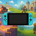 Nintendo Switch 2 console with popular game covers, showcasing top recommended titles