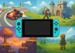 Nintendo Switch 2 console with popular game covers, showcasing top recommended titles
