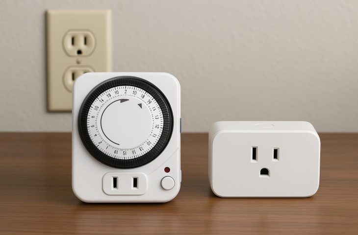 Mechanical light timer and smart plug device comparison for home lighting control technology