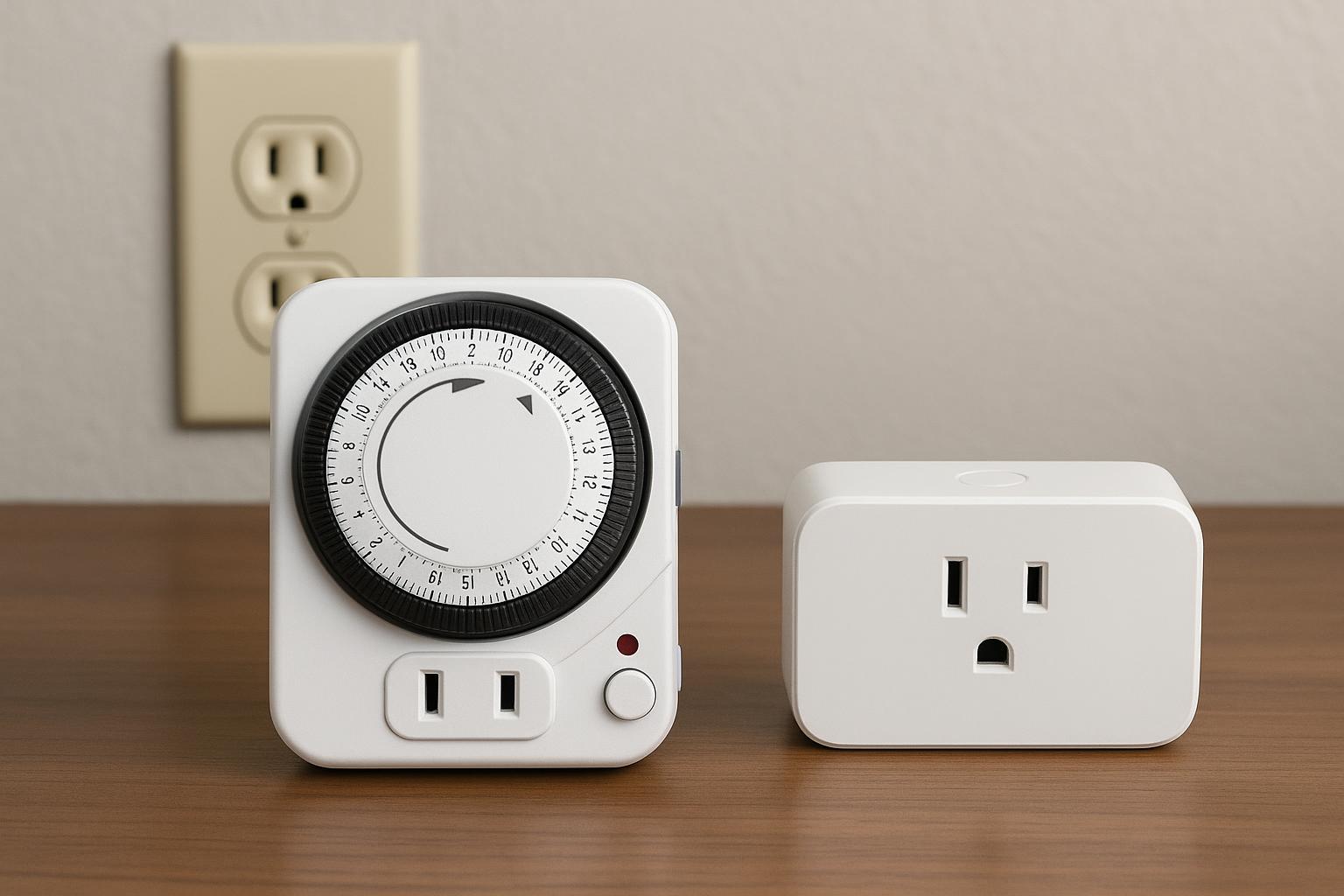 Mechanical light timer and smart plug device comparison for home lighting control technology