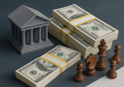 Private credit financing concept with business charts and documents on a modern office desk